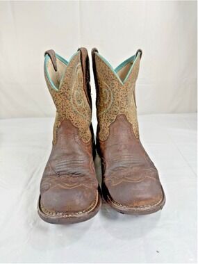 Ariat FatBaby Leopard Cowboy Boots Womens Sz 8.5 Brown 10015363
